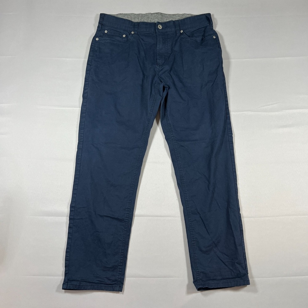 Member's Mark 5-Pocket Pants Men 34X30 Navy Cotton Stretch Low Rise Straight Fit
